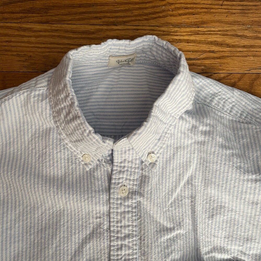 Brandy Melville Striped Cropped Button-Up Shirt - Picture 4 of 4